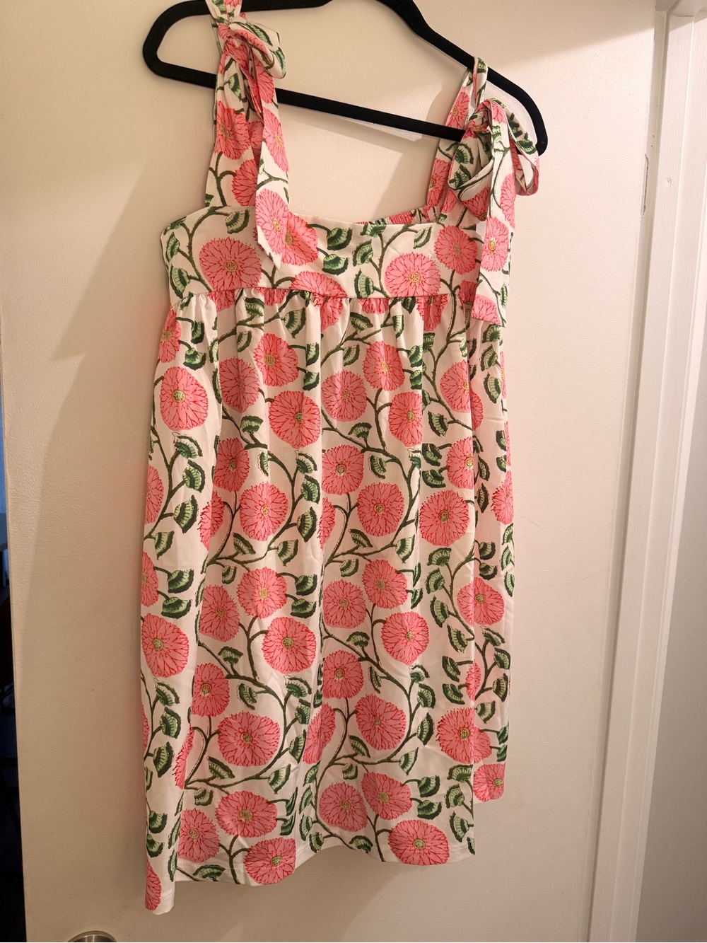 Floral Tie-Shoulder Sundress  - Pink/Green